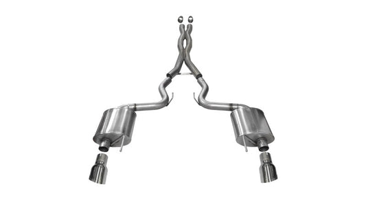 Corsa Performance 2015 Ford Mustang GT 5.0 3in Cat Back Exhaust Polish Dual Tips (Sport)