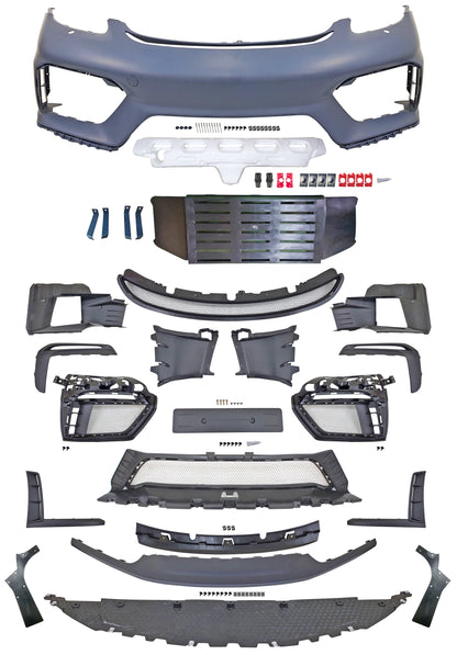 [JPMCarbon] GT4 Style Front Bumper (with Headlight Washer Holes) For 2017-2025 Porsche Boxster, Cayman/S/GTS (718)