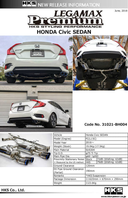 HKS Legamax Premium Honda Civic Sedan Fc