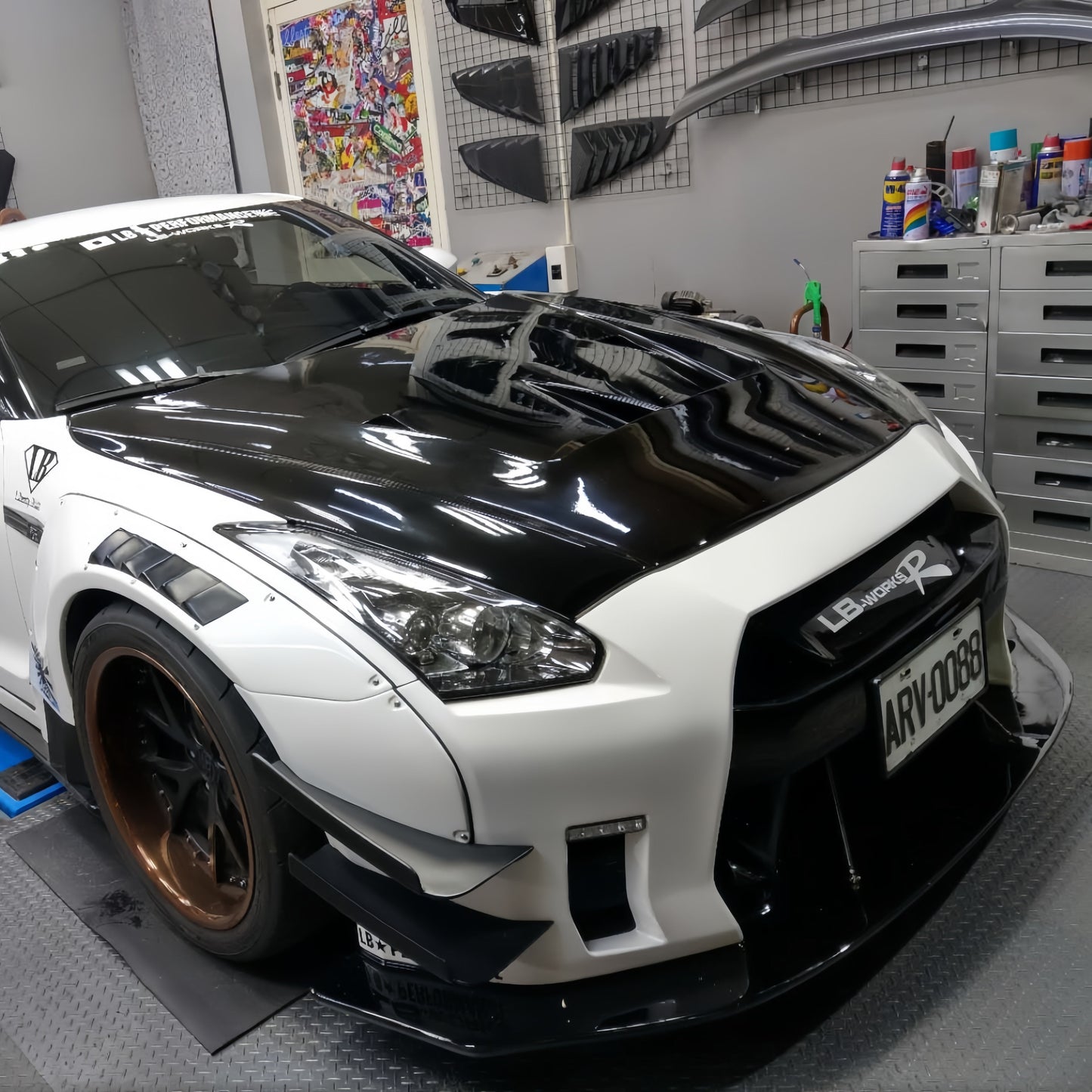 JDMuscle [17-24 GT-R] Carbon Fiber Hood - LB Style