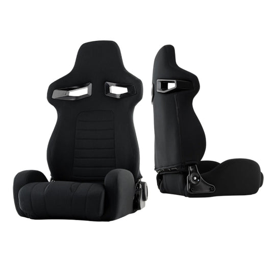 SPYDER Xtune R33 Style Racing Seat Pu Sp Fabric (Double Slider) Black/Black Driver Side RST-R33-04-BK-DR 9933813