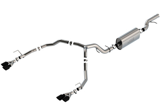 Borla 21-22 Chevrolet Tahoe 6.2L V8 2/4WD 4DR T-304 SS Touring Cat-Back Exhaust w/ Black Chrome Tips 140858BC