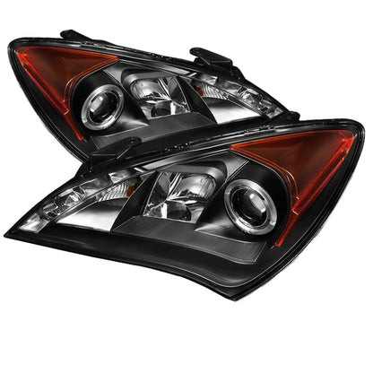Spyder Hyundai Genesis 10-12 Projector Halogen Model- LED Halo DRL Blk PRO-YD-HYGEN09-DRL-BK 5034250