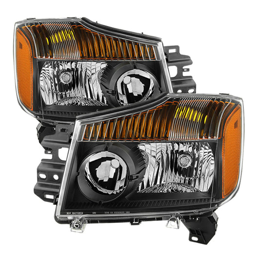 SPYDER xTune Nissan Titan 04-15 (08-15 OE Style ) OEM Head Lights set - Black HD-JH-NTI08-AM-BK 9033025
