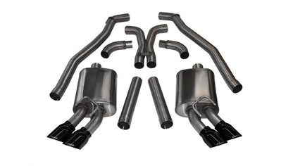 Corsa Performance 12-13 Chevrolet Camaro Coupe ZL1 6.2L V8 Black Sport Cat-Back + XO