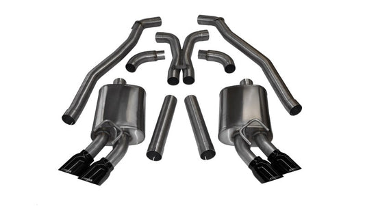 Corsa Performance 12-13 Chevrolet Camaro Coupe ZL1 6.2L V8 Black Sport Cat-Back + XO