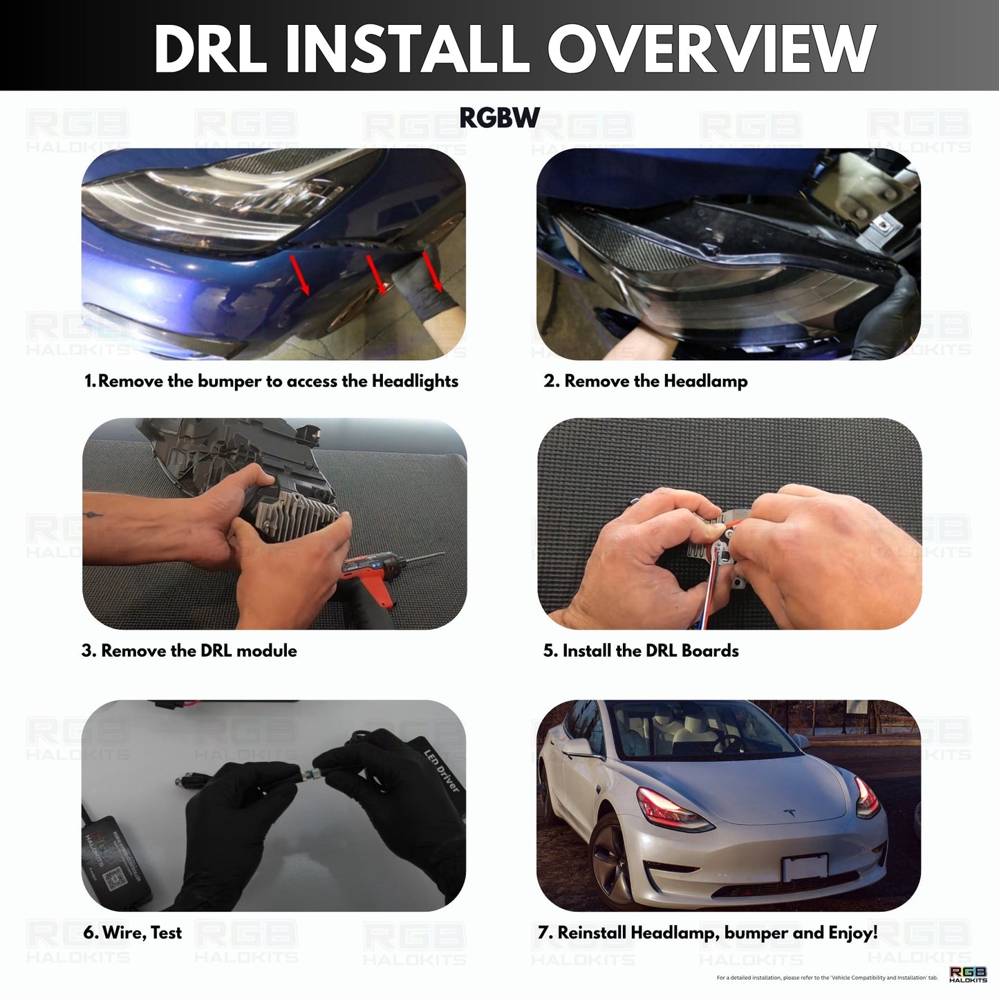 Tesla Model 3 Multicolor DRL Boards (2017-2023)