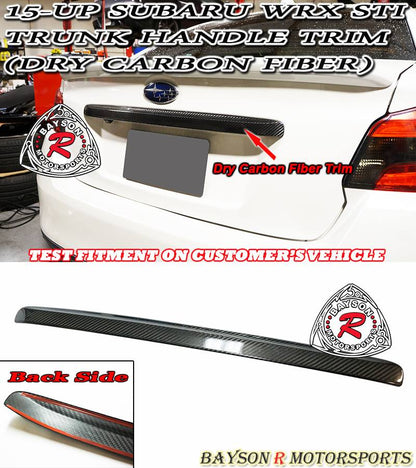 Carbon Fiber Trunk Garnish Trim For 2015-2021 Subaru WRX Sti
