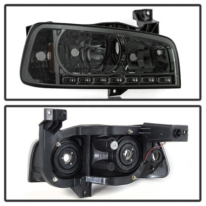 SPYDER Xtune Dodge Charger 06-10 1Pc LED Crystal Headlights Smoke HD-ON-DCH05-1PC-LED-SM 5017642