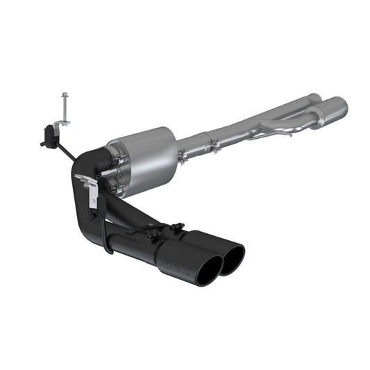 MBRP 2019+ Chevrolet Silverado 1500 4.5L/5.3L Pre-Axle Dual Side Exit w/ 4in OD Tip- Black Coated
