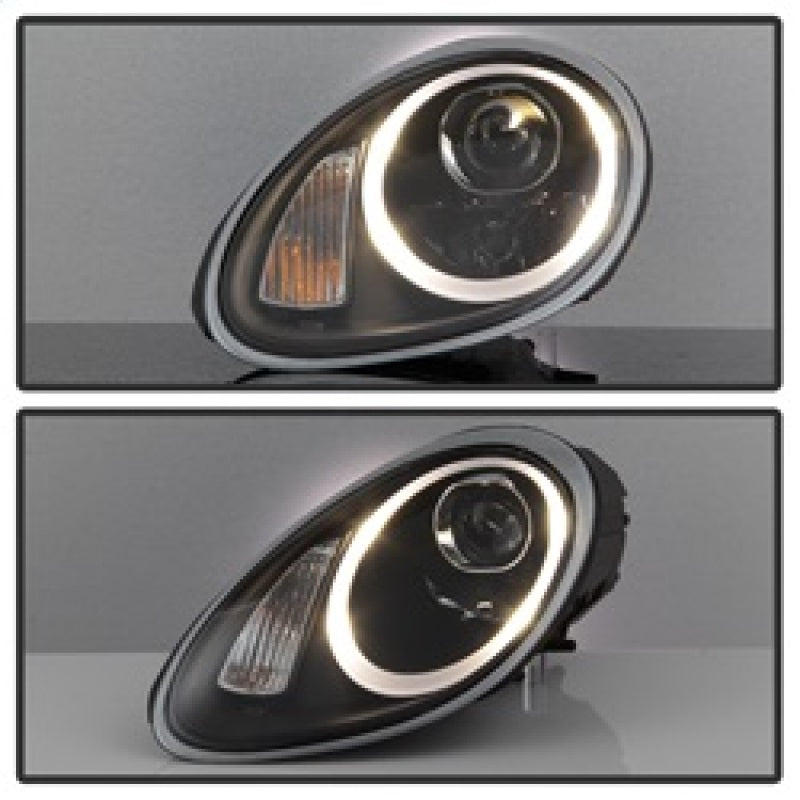 Spyder Porsche Cayman 05-08 Headlights - Halogen Model Only - DRL LED - Black PRO-YD-P98705-DRL-BK 5083197