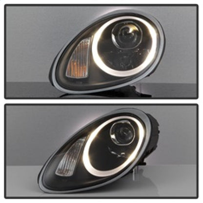 Spyder Porsche Cayman 05-08 Headlights - Halogen Model Only - DRL LED - Black PRO-YD-P98705-DRL-BK 5083197