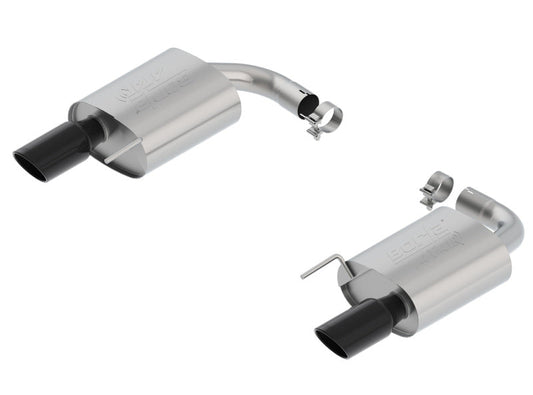 Borla Atak S Rear Section 15-17 Ford Mustang GT 5.0L V8 MT/AT 2.5in pipe 4in tip (Black Chrome) 11895BC
