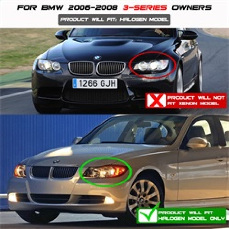 Spyder BMW E90 3-Series 06-08 Projector LED Halo Amber Reflctr Rplc Bulb Blk PRO-YD-BMWE9005-AM-BK 5009005