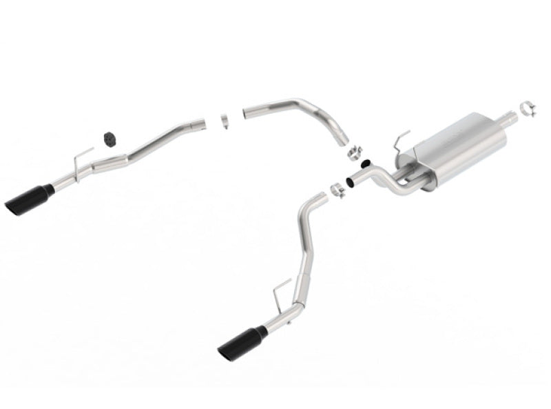 Borla 09-17 Ram 1500 5.7L 3in-2.5in Dual Out Pipe 4in Tip Black Chrome Cat-Back Touring Exhaust 140553BC