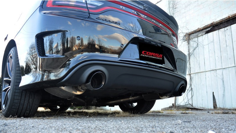 Corsa Performance 15-16 Dodge Charger SRT/Scat Pack/R/T 6.4L Black Xtreme Cat-Back