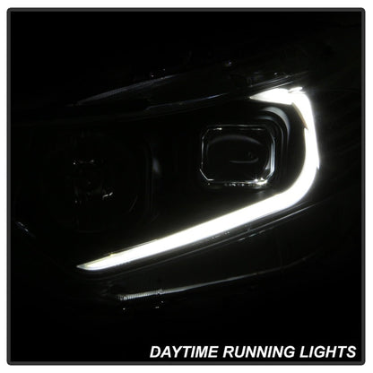SPYDER xTune 09-14 Acura TSX Projector Headlights - Light Bar DRL - Black (PRO-JH-ATSX09-LB-BK) 9042218