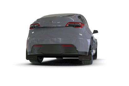 Rally Armor 20-26 Tesla Model Y, Juniper Y Black Mud Flap - Metallic Black Logo