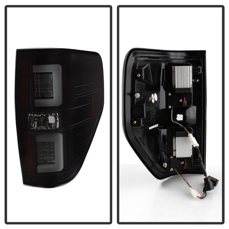 Spyder 09-14 Ford F150 V2 Light Bar LED Tail Lights - Blk Smoke (ALT-YD-FF15009V2-LBLED-BSM) 5084217