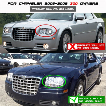 Spyder Chrysler 300 05-08 Projector Headlights LED Halo LED Blk (Not Included) PRO-YD-C305-HL-BK 5009180