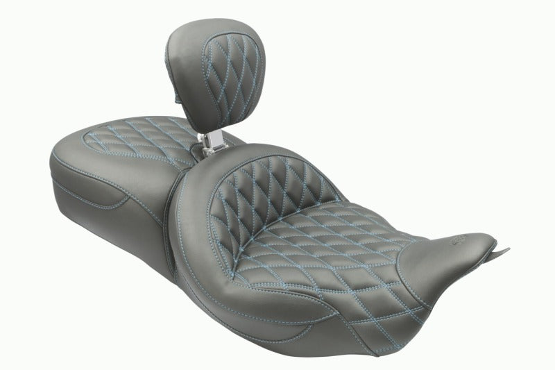 Mustang 08-25 Harley FL Touring Rd King Sp, Rd Glide Ltd, Dble Diamond ST Backrest - Black/SB