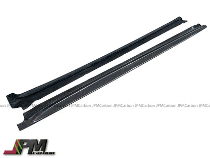 CT2 Style Carbon Fiber Side Skirt Add-on Lips Fits For 2016-2020 Porsche 718 Cayman Boxster