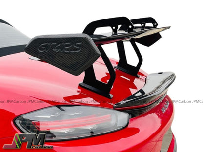 [JPMCarbon] GT4 RS Style Dry Carbon Rear Wing Lip Trunk Spoiler Fits For Porsche 718 981 987 Cayman