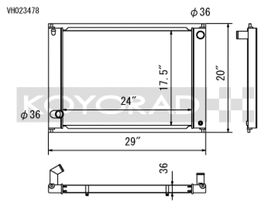 Koyo 09-17 Nissan 370Z 6MT Radiator (Eliminates AC Condenser)