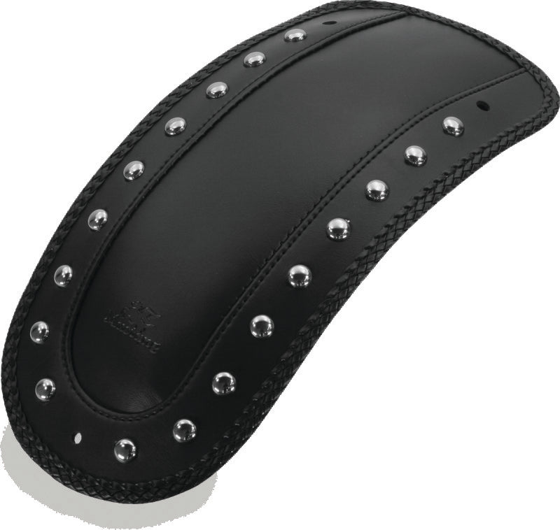 Mustang 00-17 Harley Softail FLSTS, FLSTN, FLSTC w/Stud Plate Fender Bib w/Studs - Black