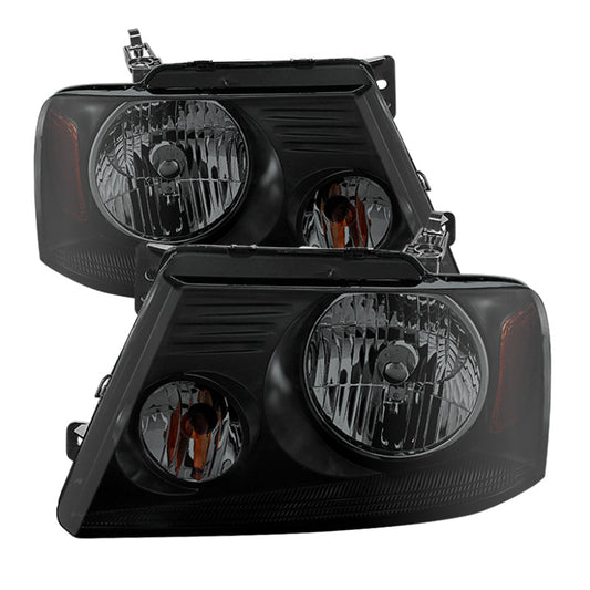 SPYDER Xtune Ford F150 04-08 Amber Crystal Headlights Black Smoked HD-JH-FF15004-AM-BSM 9030338