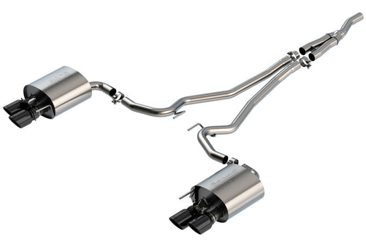 Borla 19-20 Ford Mustang Ecoboost 2.3L 2.25in S-type Exhaust w/ Valves - Black Chrome Tips 140827BC