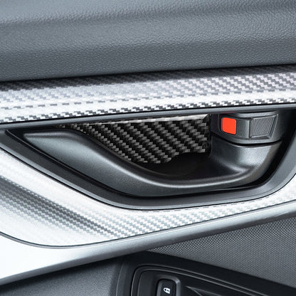 JDMuscle [22-25 WRX] P&S Series Carbon Fiber Interior Door Bowl Trim 4 PC | Black Carbon Fiber/ Red Carbon Fiber