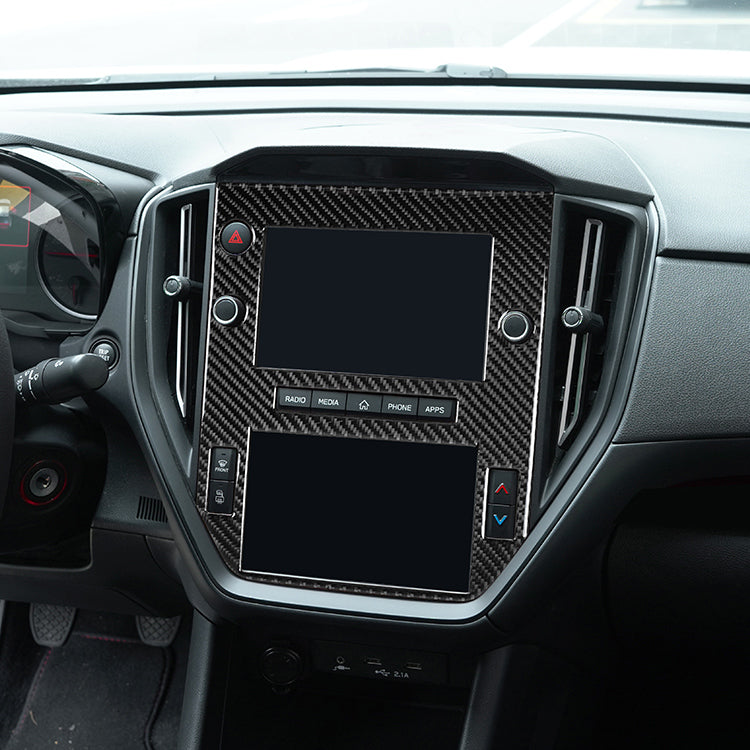 JDMuscle [22-25 WRX] P&S Series Carbon Fiber Infotainment Screen Trim Cover | Black Carbon Fiber/ Red Carbon Fiber