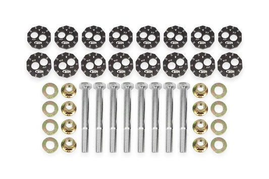 BMR 14-19 Chevrolet Corvette C7 Front & Rear Lower Control Arms Camber Bolt Kit - Black Anodized