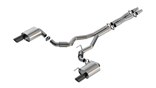 Borla 2024 Ford Mustang GT 5.0L V8 w/o Active Exhaust S-Type Cat-Back Exhaust System - Black Chrome 140960BC