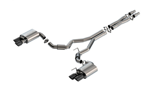 Borla 2024 Ford Mustang GT 5.0L V8 w/ Active Exhaust S-Type Cat-Back Exhaust System - Black Chrome 140962BC
