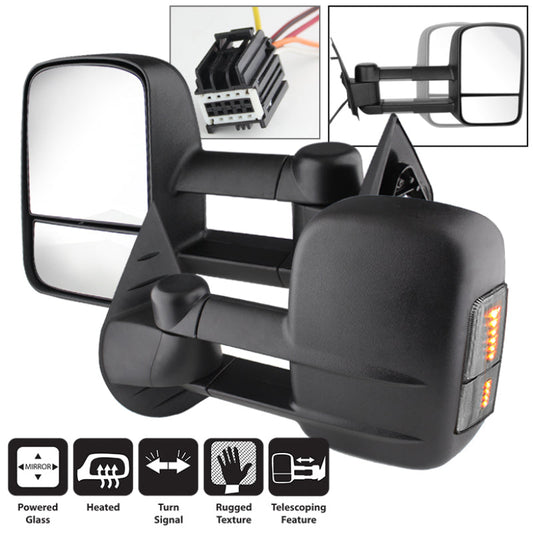 SPYDER Xtune Pair Chevy Silverado 07-12 Extendable Power Heated Adjust Mirror Smoke MIR-CSIL07S-PW-SM 9925023