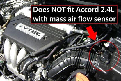 HPS Shortram Air Intake Kit 2003-2006 Honda Accord 2.4L without MAF Sensor, Includes Heat Shield, Black