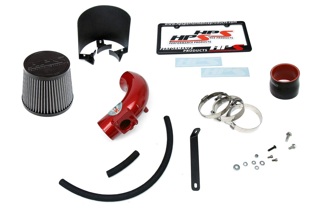 HPS Shortram Air Intake Kit 2006-2007 Mazda Mazda5 2.3L Non Turbo, Includes Heat Shield, Red