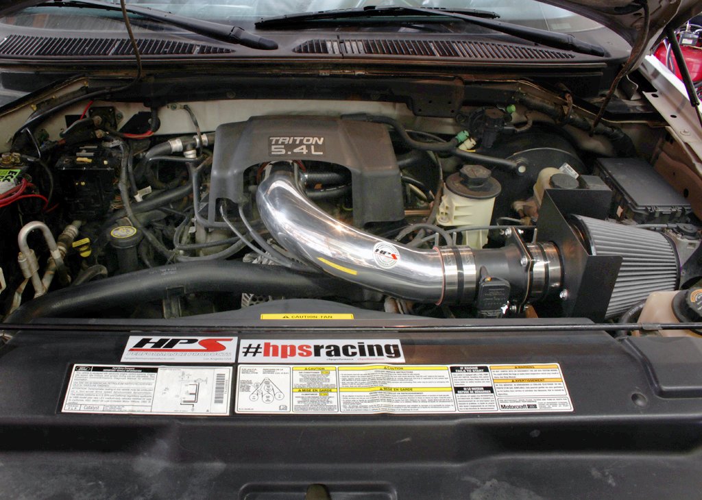 HPS Shortram Air Intake Kit 1997-2004 Ford Expedition 4.6L 5.4L V8, Includes Heat Shield, Polish