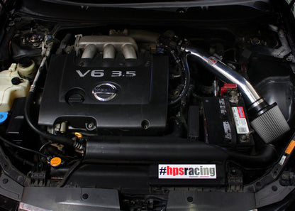 HPS Shortram Air Intake Kit 2004-2006 Nissan Altima V6 3.5L, Includes Heat Shield, Blue