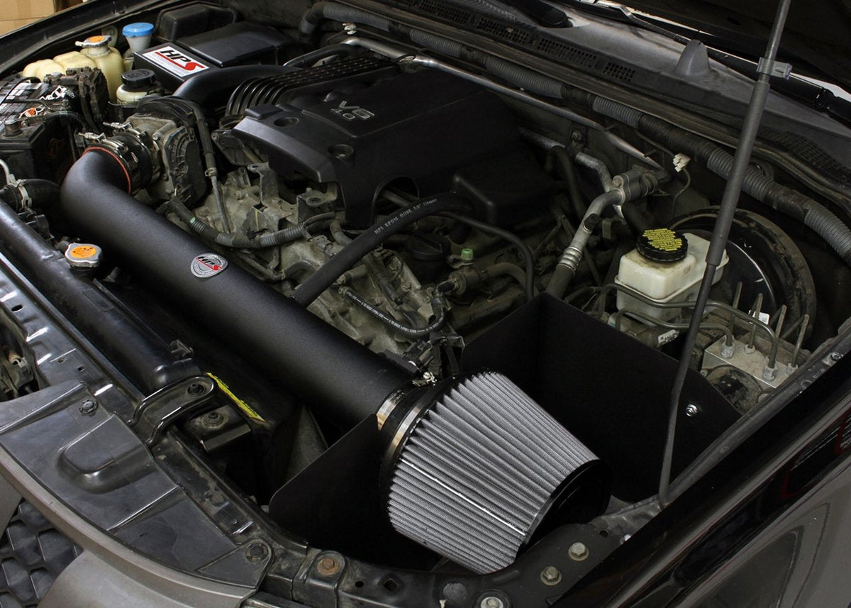 HPS Shortram Air Intake Kit 2005-2015 Nissan Xterra 4.0L V6, Includes Heat Shield, Black