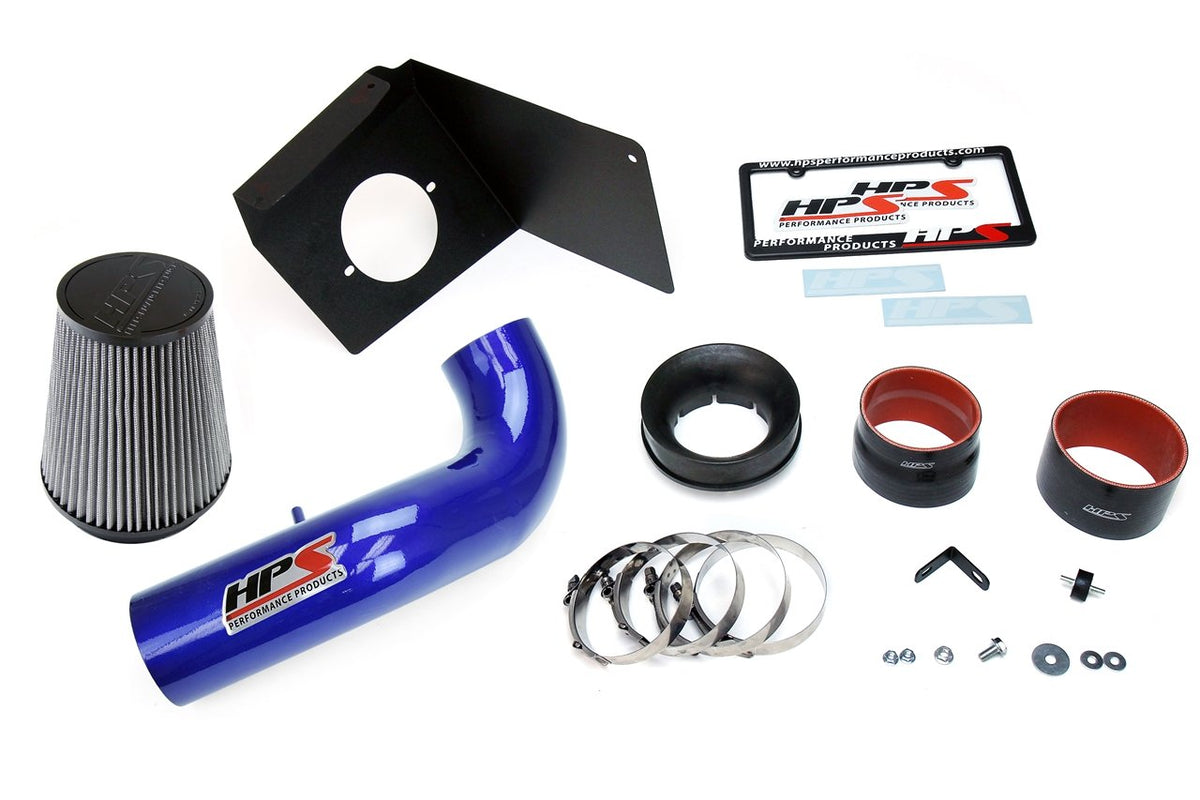 HPS Shortram Air Intake Kit 2007-2009 Chevy Cheyenne 2500 5.3L V8, Includes Heat Shield, Blue