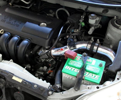 HPS Cold Air Intake Kit 2003-2004 Toyota Corolla 1.8L, Converts to Shortram, Polish