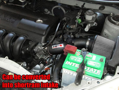 HPS Cold Air Intake Kit 2003-2004 Pontiac Vibe 1.8L, Converts to Shortram, Black