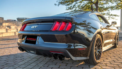 Corsa Performance Axle Back Exhaust Black Quad Tips for 15-16 Ford Mustang GT 5.0 3in