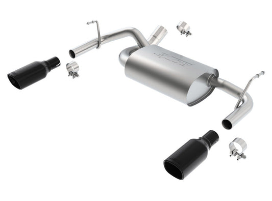 Borla 12-16 Jeep Wrangler 3.6AT/MT 4WD 2+4DR S/ SQ /RL/AC SR 2.5in, 2in Tip 3.5 sqx8 Black Chrome 11834BC