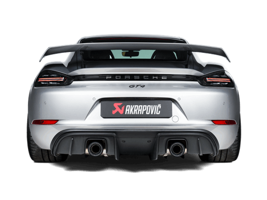 Akrapovic 2020+ Porsche Cayman GT4 (718) Slip-On Race Line (Titanium) (Req Tips / Option 2) S-PO/TI/18/1