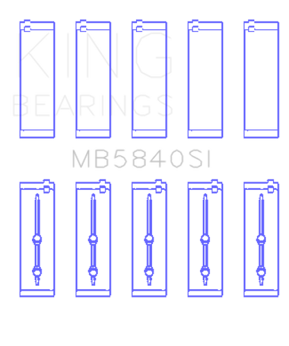 King Engine Bearings Chrysler/Dodge Gen 3 Hemi 5.7L/6.1L/6.4L Crankshaft Main Bearing Set (Set of 5)