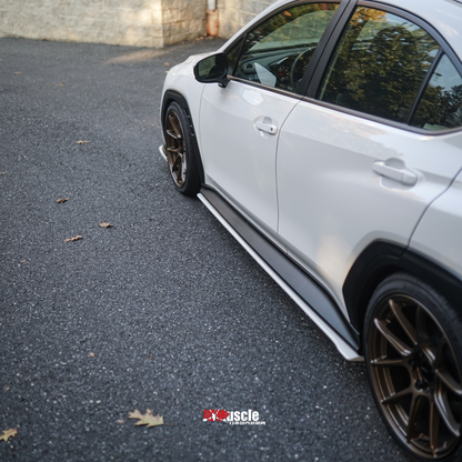 JDMuscle [22-25 WRX] STI Style Side Skirts-Paint Matched/Gloss Black